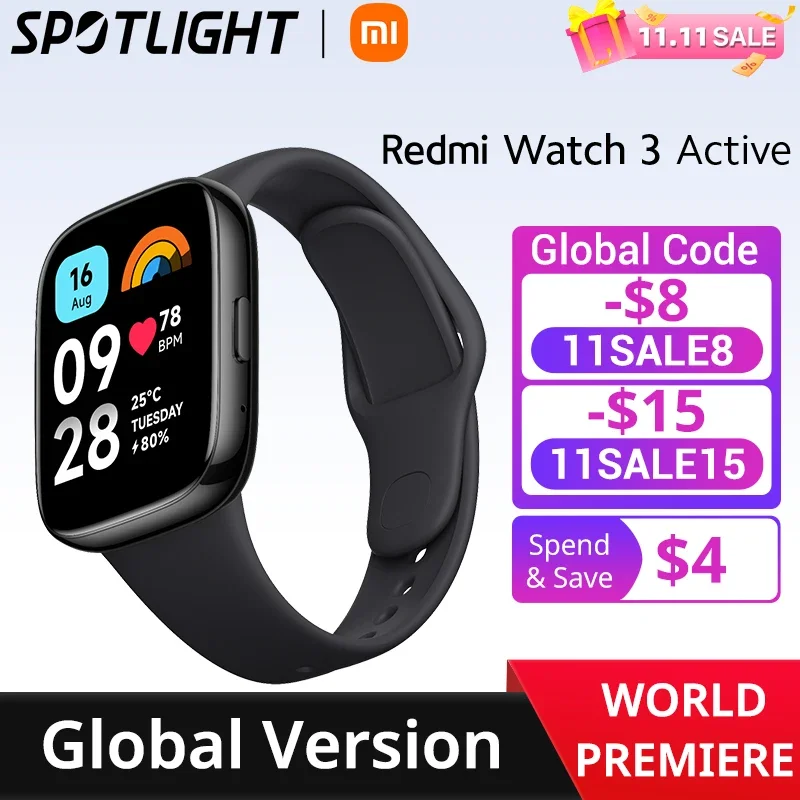 Xiaomi Redmi Watch 3 Global Version Active 5ATM Waterproof Bluetooth Smart  Watch